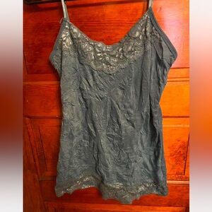 Blue cami with lace detail on top and bottom. Maurices; size Small